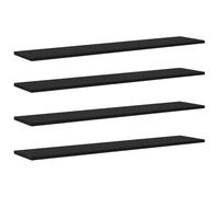 vidaXL Tablero de Estantería 4 pcs Negro 100 x 20 x 1,5 cm, Tabla de estantería Resistente, diseño Rectangular, solución Moderna para Sala, Estudio y Almacenamiento