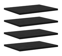 vidaXL Tablero de Estantería 4 pcs Negro 40 x 30 x 1,5 cm, Tabla de estantería Resistente, diseño Rectangular, solución Moderna para Sala, Estudio y Almacenamiento