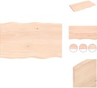 vidaXL Tablero de mesa, 100x60x2 cm, madera maciza de roble, sin tratar, con borde natural - Tableros de mesa