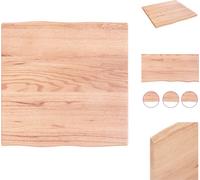 vidaXL Tablero de mesa, 60x60x2 cm, madera maciza de roble, con borde natural, tratado - Tableros de mesa