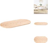 vidaXL Tablero de mesa, 90x45x2,5 cm, madera maciza de pino, forma ovalada - Tableros de mesa