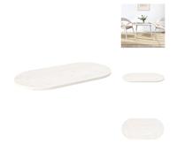 vidaXL Tablero de mesa blanco, 100x50x2,5 cm, madera maciza de pino, forma ovalada - Tableros de mesa