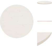 vidaXL Tablero de mesa, blanco, Ø60x2,5 cm, madera maciza de pino - Tableros de mesa