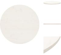 vidaXL - Tablero de mesa, blanco, Ø70x2,5 cm, madera maciza de pino - Tableros de mesa