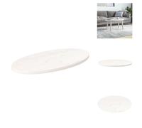 vidaXL Tablero de mesa blanco, 70x35x2,5 cm, madera maciza de pino, forma ovalada - Tableros de mesa