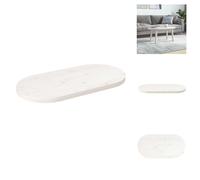 vidaXL Tablero de mesa, blanco, 80x40x2,5 cm, madera maciza de pino, forma ovalada - Tableros de mesa