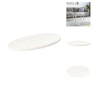 vidaXL Tablero de mesa, blanco, 80x40x2,5 cm, madera maciza de pino, forma ovalada - Tableros de mesa