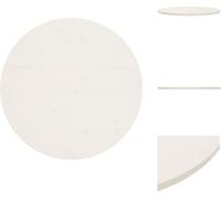 vidaXL - Tablero de mesa, blanco, Ø90x2,5 cm, madera maciza de pino - Tableros de mesa