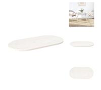 vidaXL Tablero de mesa, blanco, 90x45x2,5 cm, madera maciza de pino, forma ovalada - Tableros de mesa