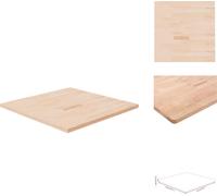 vidaXL Tablero de mesa cuadrado, 70x70x2,5 cm, madera de roble sin tratar - Tableros de mesa