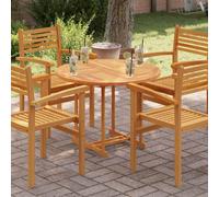 vidaXL: Tablero de mesa de madera maciza de teca, redondo, 2,5 cm de grosor, 90 cm de diámetro