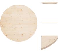 vidaXL Tablero de mesa, diámetro 90 cm, 2,5 cm de grosor, madera maciza de pino - Tableros de mesa