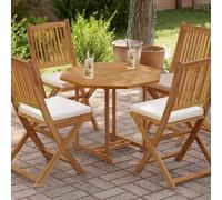 vidaXL Tablero de mesa octogonal de madera maciza de teca 80x80x2,5 cm