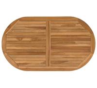 vidaXL: Tablero de mesa oval, madera de teca maciza, color natural