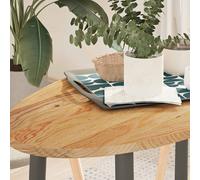 vidaXL Tablero de mesa ovalado madera maciza de roble 100x50x2 cm