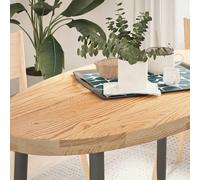 vidaXL Tablero de mesa ovalado madera maciza de roble 120x60x4 cm