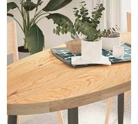vidaXL Tablero de mesa ovalado madera maciza de roble 140x60x4 cm