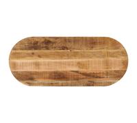 vidaXL Tablero de mesa ovalado madera maciza mango rugosa 100x40x3,8cm