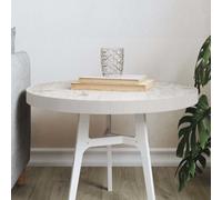 vidaXL Tablero de mesa redondo madera maciza de pino blanco Ø50x3 cm
