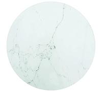 vidaXL Tablero de Mesa Vidrio Templado Diseño Mármol Muebles Mobiliario Repuesto Superficie Comrdor Jardín Patio Terraza Blanco Ø30x0,8 cm