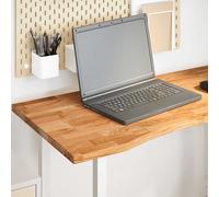 vidaXL Tablero escritorio rectangular madera maciza roble marrón claro