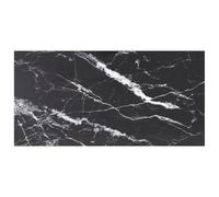 vidaXL Tablero mesa diseño mármol vidrio templado negro 100x50 cm 6 mm