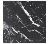 vidaXL Tablero mesa diseño mármol vidrio templado negro 70x70 cm 6 mm