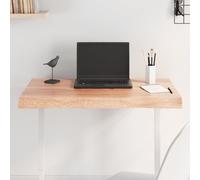 vidaXL Tablero mesa madera tratada borde natural marrón 80x60x(2-6) cm