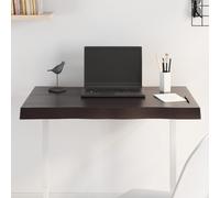 vidaXL Tablero mesa madera tratada borde vivo marrón 80x50x(2-6) cm