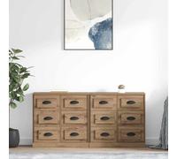 vidaXL Tableros Lateral 2 uds. Roble artisan 70 x 35,5 x 67,5 cm