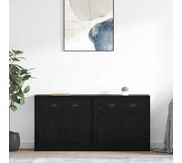 vidaXL Tableros Lateral 2 uds. Roble Negro 70 x 35,5 x 67,5 cm