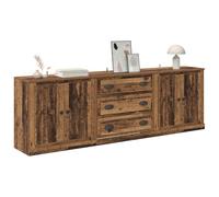 vidaXL Mueble lateral 3 piezas Madera envejecida 210 x 35,5 x 67,5 cm Moderno