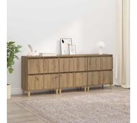 vidaXL Tableros Lateral 3 uds. Roble artisan 60 x 35 x 70 cm