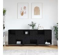 vidaXL Tableros Lateral 3 uds. Roble Negro