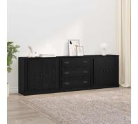 vidaXL Tableros Lateral 3 uds. Roble Negro 210 x 35,5 x 67,5 cm
