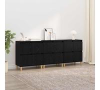 vidaXL Tableros Lateral 3 uds. Roble Negro 60 x 35 x 70 cm