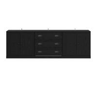 vidaXL Tableros Lateral con cajón 3 pcs Madera contrachapada Aparador Moderno Roble Negro