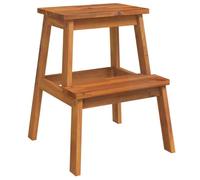 vidaXL Taburete 2 peldaños Madera Maciza de Acacia 40x38x50 cm