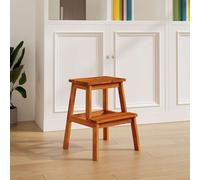 vidaXL Taburete 2 peldaños madera maciza de acacia 40x38x50 cm