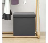 Vidaxl taburete con almacenaje plegable gris pvc