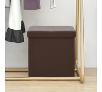 vidaXL Taburete con almacenaje plegable marrón PVC
