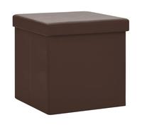 vidaXL Taburete con almacenaje plegable marrón PVC