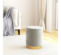 vidaXL Taburete con almacenaje redondo terciopelo 31 x 37 cm gris claro