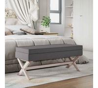 vidaXL Taburete con almacenaje tela gris oscuro 110x45x49 cm