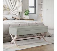 vidaXL Taburete con almacenaje terciopelo gris claro 110x45x49 cm