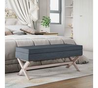vidaXL Taburete con almacenaje terciopelo gris oscuro 110x45x49 cm
