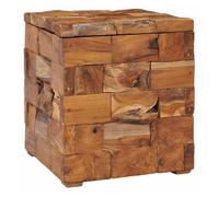 vidaXL Taburete bajo con almacenamiento madera maciza de teca Marrón