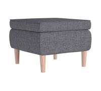 Vidaxl taburete con patas de madera tapizado tejido gris claro