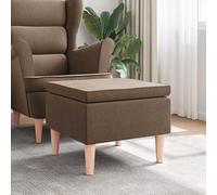 Vidaxl taburete con patas de madera tapizado tejido marrón