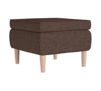 Vidaxl taburete con patas de madera tapizado tejido marrón